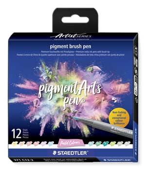 Staedtler Pigment Arts Brush Pen Pastel Colors mazak Wielobarwny 12 szt.