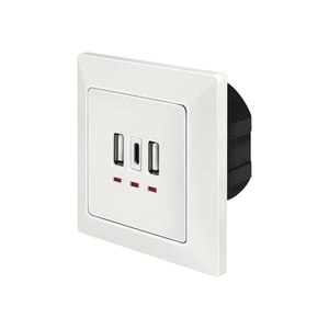 LogiLink PA0254 Steckdosenleiste 2 x USB-A + 1 x USB-C, weiß
