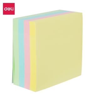 Deli EA01703 Sticky Notes, Square, Yellow, Blue, Pink, Green, 100 sheets. Self-adhesive