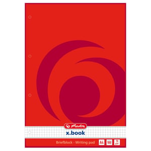Herlitz 733436 A4 Notebook, 100 sheets. Red, White