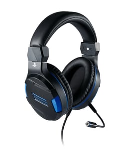 Bigben Interactive PS4OFHEADSETV3 hörlurar/headset, trådbundet, huvudband, gaming, svart, blå
