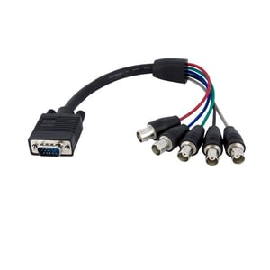 StarTech VGABNCMF1 0.3 m VGA (D-Sub) to 5 x BNC Cable Adapter, Black