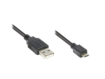 Alcasa 2510-MB003 kabel USB USB 2.0 0,3 m USB A Micro-USB B 0,48 Gbit/s Czarny