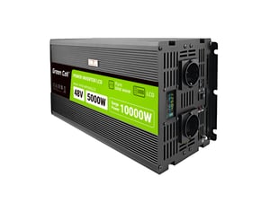 Green Cell Spannungswandler PowerInverter LCD 48 V 5000 W/10000 W Kfz-Wechselrichter mit Display – reiner Sinus 10 kVA Schwarz