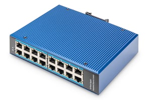 Digitus industriell Gigabit-nätverksswitch, 16-portars, icke-hanterbar