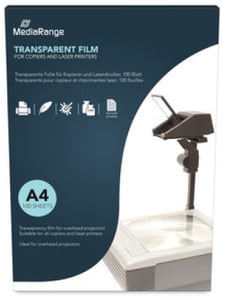 MediaRange MRINK160 Laser A4 (210×297 mm) Transparent Printable Film, 100 sheets.