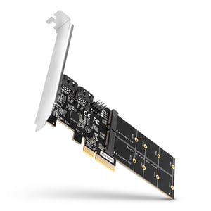 Axagon PCES-SA4M2 PCIe-Controller, 2 interne SATA-6G-Anschlüsse + M.2-B-Key-Adapter, intern M.2, SATA