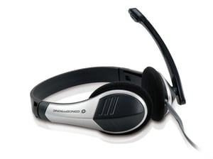 Conceptronic CCHATSTAR2_V2 Wired Headset with Headband for Office/Call Center Use, Black, Silver