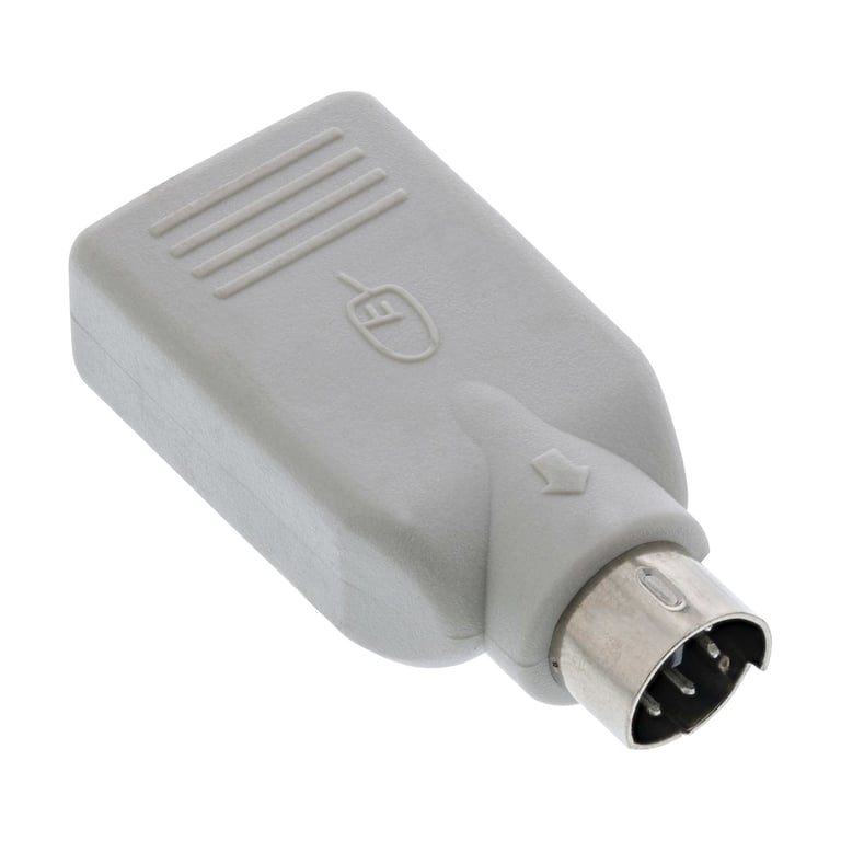 InLine 33103 przejściówka do kabli PS/2 male USB A Beżowy