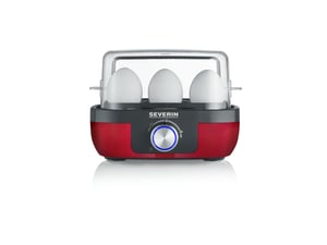 Severin EK 3168 äggkokare för 6 ägg. 420 W Svart, Röd, Rostfritt stål, Genomskinlig