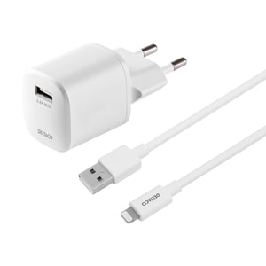 Deltaco USB-AC181 ładowarka do urządzeń przenośnych Uniwersalne Biały Prąd przemienny Wewnętrzna