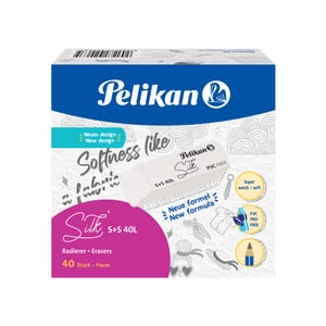 Pelikan 606141 White Plastic Eraser, 40 pcs.