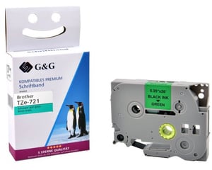 G&G 17087 taśmy do etykietowania Czarny na zielonym TZe