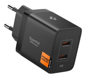 Spigen Essential EE472EU Uniwersalne Czarny Prąd przemienny Szybkie ładowanie Wewnętrzna