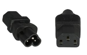 Microconnect PE613AD Power Plug Adapter for C6 and C13 Plugs, Black