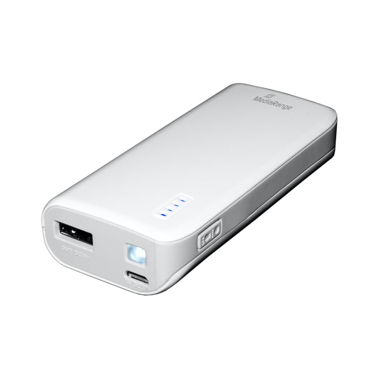 фото Зовнішній акумулятор (павербанк) MediaRange Mobile Charger Powerbank 5200 mAh with built-in torch (MR751)