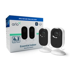 Arlo Essential 2 2K Indoor CAMERA 2er-Pack IP-Überwachungskamera für den Innenbereich, für den Schreibtisch oder die Wandmontage
