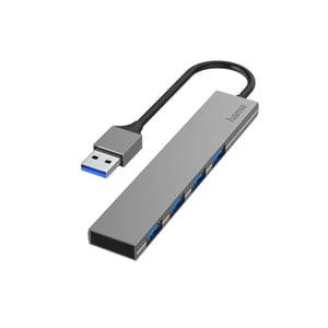 Hama 00200114 USB 3.2 Gen 1 (3.1 Gen 1) Typ-A-Hubs und -Concentratoren, 5000 Mbit/s, grau