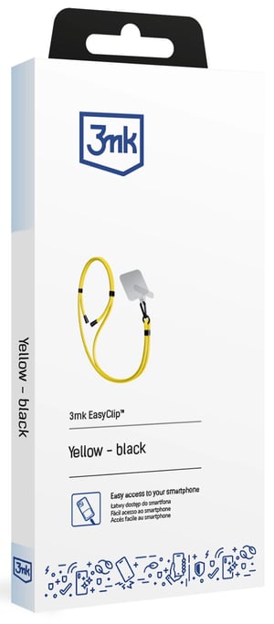 3MK EasyClip-rem för mobiltelefon, nylon, zink, svart, gul