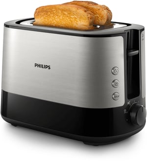 Philips Viva Collection HD2635/90 toster 7 2 kaw. 950 W Czarny, Tytan