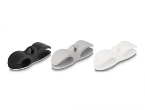 DeLOCK Kabelhalter mit 3 Durchführungen, selbstklebendes Set, 3 Stück