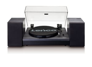 Lenco LS-300 Plattenspieler mit Riemenantrieb, schwarz, automatisch