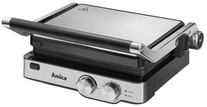 Amica GK4011 Grill, Grillplatte, elektrisch, schwarz, Edelstahl, 2000 W