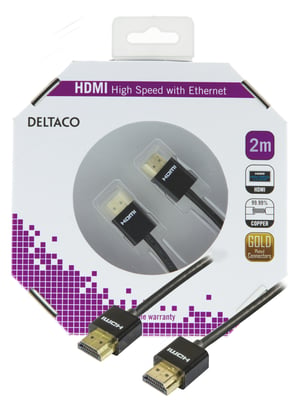 Deltaco HDMI-1092-K kabel HDMI 2 m HDMI Typu A (Standard) Czarny