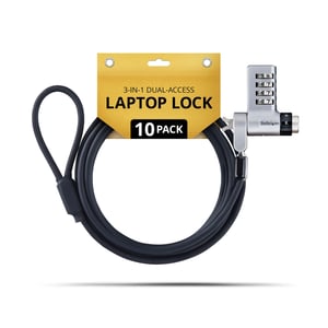 StarTech 10-Pack 3-in-1 Laptop Lock zapięcie do kabli Czarny, Srebrny 2 m