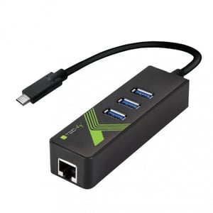 Techly IDATA USB-ETGIGA-3C2 USB 3.2 Gen 1 (3.1 Gen 1) Type-C Docking Station, Black