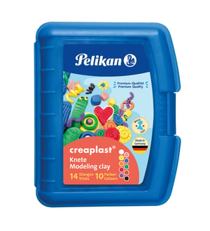 Pelikan Creaplast Modelliermasse 240 g, mehrfarbig, 14 Stück.