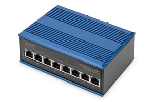 Digitus 8-portars gigabit PoE-nätverksswitch, industriell, icke-hanterbar