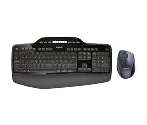 Logitech 920-002442 klawiatura Dołączona myszka Dom RF Wireless QWERTY Amerykański międzynarodowy Czarny