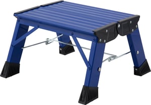 Krause 130860 pall med fotsteg, aluminium, svart, blå