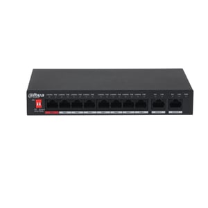 Dahua Technology PoE PFS3010-8ET-96-V2 nätverksswitch, icke-hanterbar, Gigabit Ethernet (10/100/1000), stöd för PoE, svart