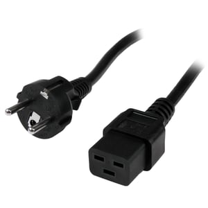 StarTech PXTEUC192M Power Cable, Black, 2 m, CEE7/7 to C19 Panel