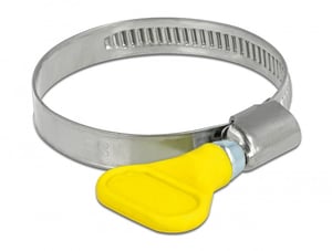 DeLOCK Tube Clamp, Butterfly Clamp, 400 SS Stainless Steel, 32–50 mm, 5 pcs., yellow