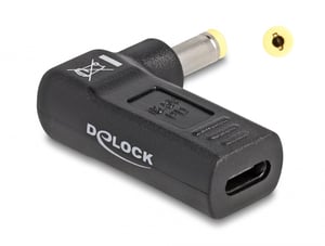 DeLOCK Adapter für Laptop-Netzkabel, USB-Typ-C-Buchse auf HP-Stecker 4,8 x 1,7 mm, 90° abgewinkelt