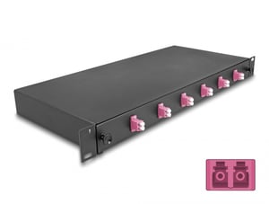 DeLOCK 19″ Fiber Optic Patch Panel, 6 x LC Duplex OM4, 1U, Fully Assembled