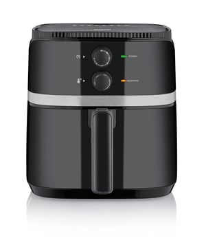 Severin FR 2452 Single-Basket 4.3 L Standalone 1500 W Hot Air Fryer, Black, Silver