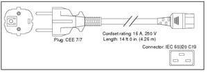 Cisco CAB-AC-2500W-EU= strömkabel, svart, 4,26 m, CEE7/7, C19-panel