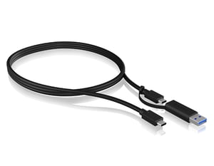 ICY BOX IB-CB031 USB 3.2 Gen 2 (3.1 Gen 2) Cable, 1 m, USB-A to USB-C, Black