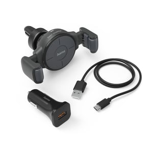 Hama FC10 Flex-Set Smartphone Antracit Tändare Trådlös laddning Snabbladdning Automatisk