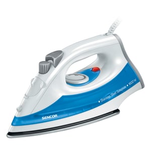 Sencor SSI 2027BL Trocken- und Dampfbügeleisen, Edelstahlsohle, 1600 W, Blau, Weiß
