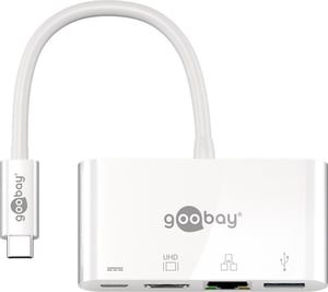 Goobay 62105 Wired USB 3.2 Gen 1 (3.1 Gen 1) Type-C Docking Station, White