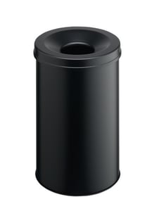 Durable 330601 Round Black Steel Trash Can