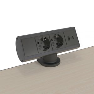 Kondator 935-D2CC 1.5 m Splitter, 2 x Power Outlets, Indoor, Black