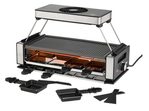 Unold 48785 raclettegrill för 8 personer, 1200 W, svart, rostfritt stål