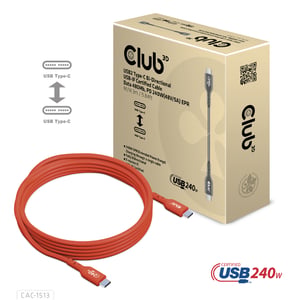 CLUB3D CAC-1513 kabel USB USB 2.0 3 m USB C 240 W Pomarańczowy