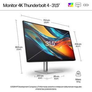 HP Monitor Pro seria 7 4K Thunderbolt 4 – 732pk, 31,5″